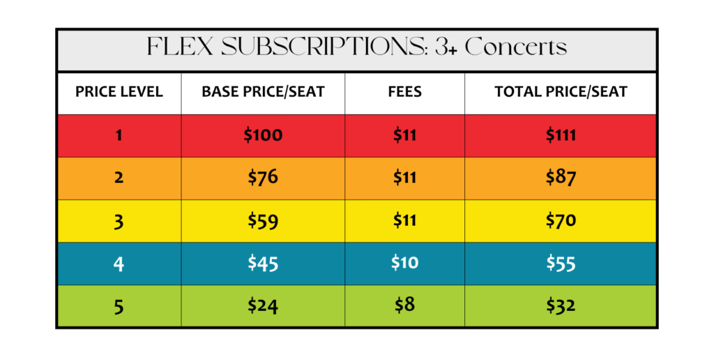 2026-2027 Flex Sub Price Matrix