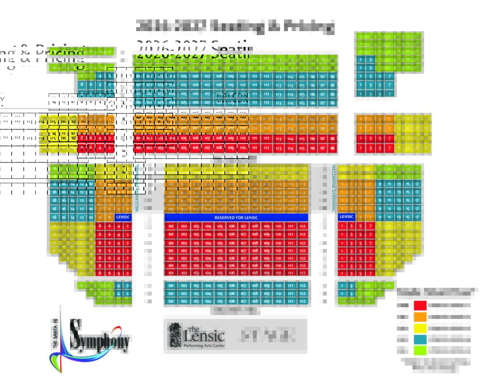 2026-2027 Lensic Seat Map 2026-2027 Lensic Seat Map