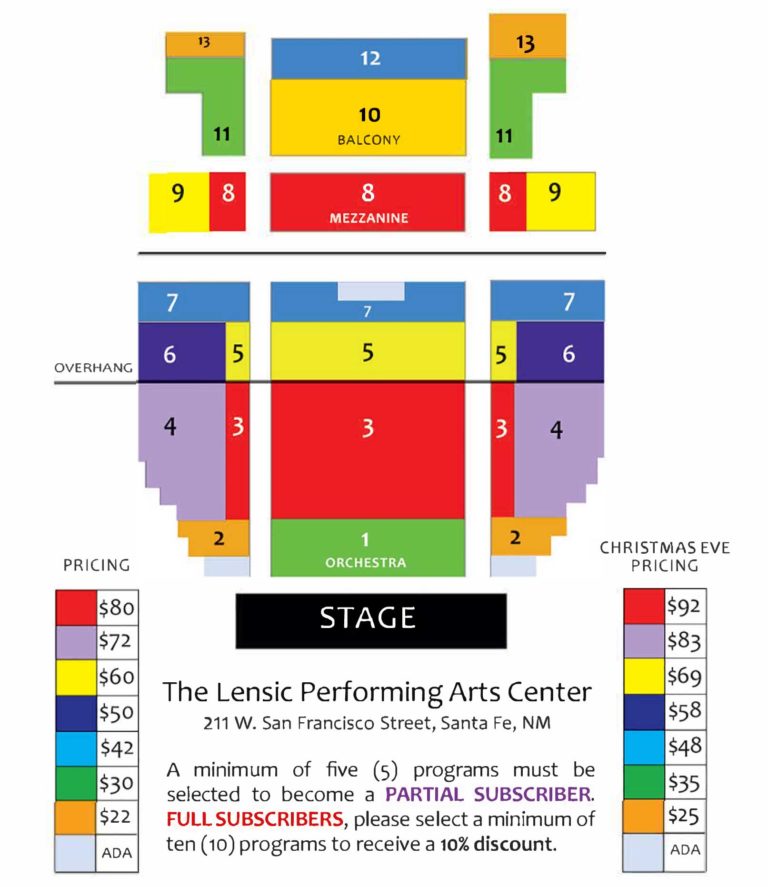 Seating & Pricing The Santa Fe Symphony